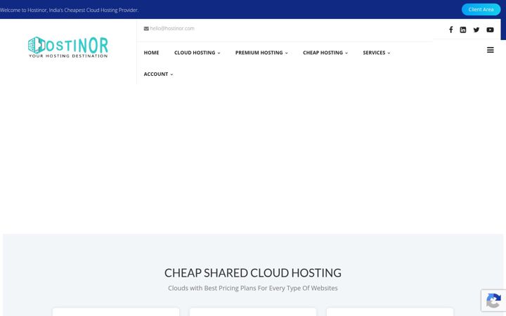 Screenshot of hostinor.com