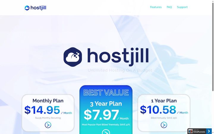 Kuvakaappaus sivustosta hostjill.com