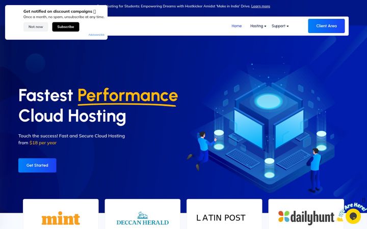 Zrzut ekranu hostkicker.com