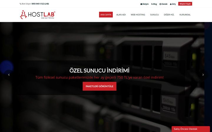 Screenshot of hostlab.net.tr