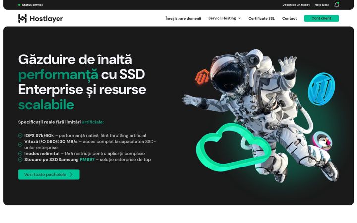 Screenshot of hostlayer.ro
