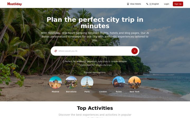 Screenshot of hostliday.com