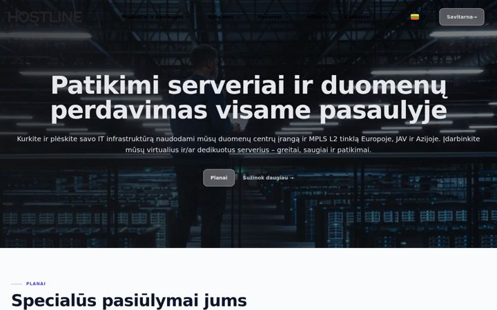 Posnetek zaslona hostline.lt