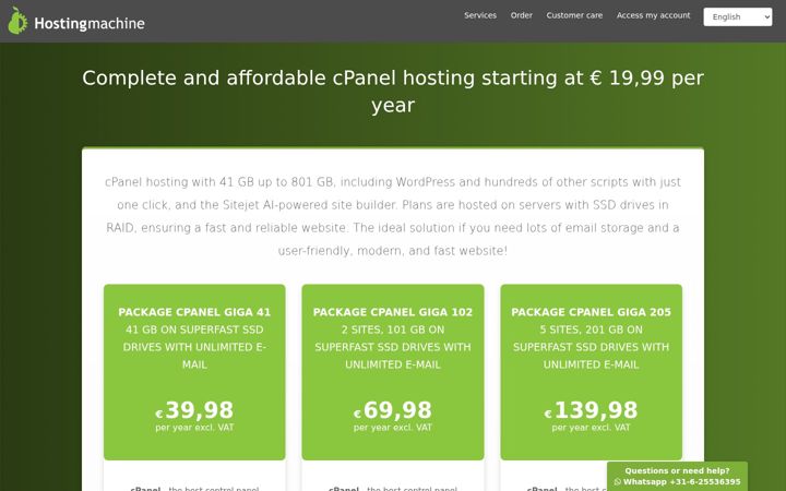 Screenshot of hostmach.eu
