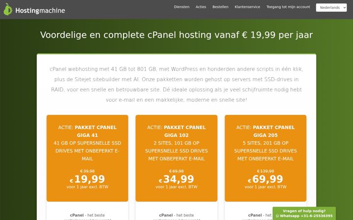 Screenshot of hostmach.nl
