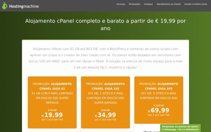 Screenshot of hostmach.pt