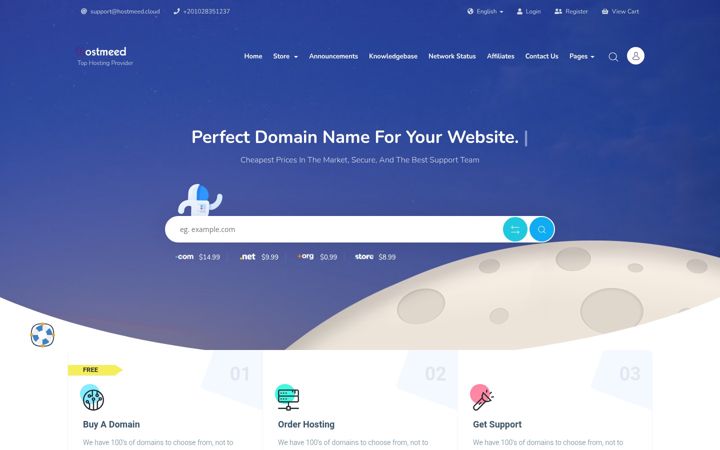 Screenshot of hostmeed.cloud