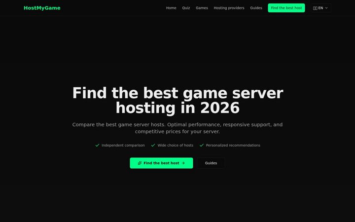 Screenshot van hostmygame.eu