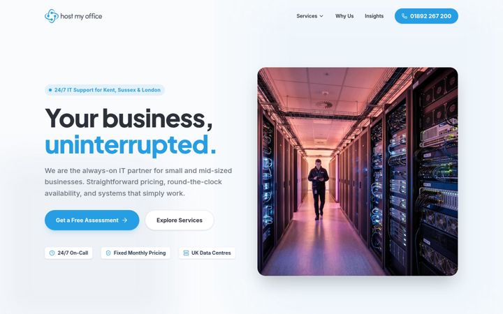 Screenshot of hostmyoffice.co.uk