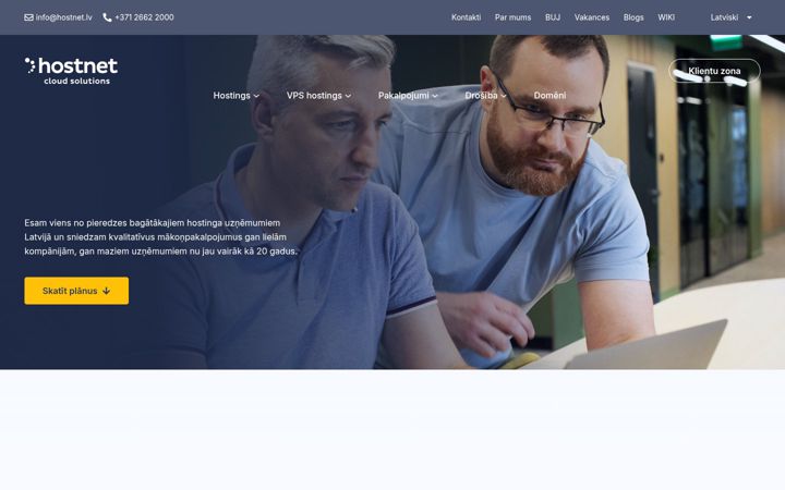 Captura de pantalla de hostnet.lv