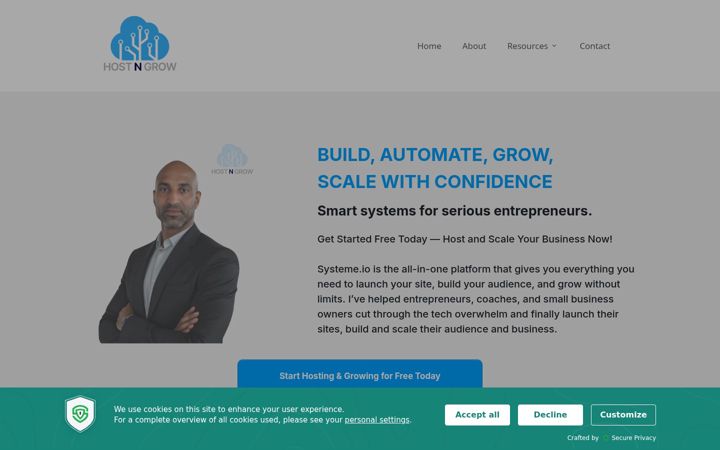 Screenshot of hostngrow.com