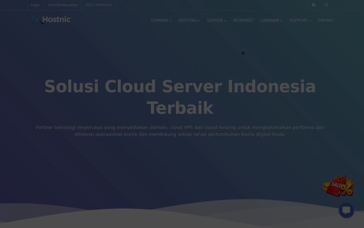 Screenshot of hostnic.id