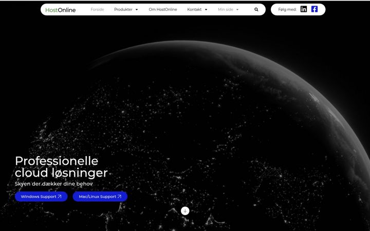 Screenshot of hostonline.dk