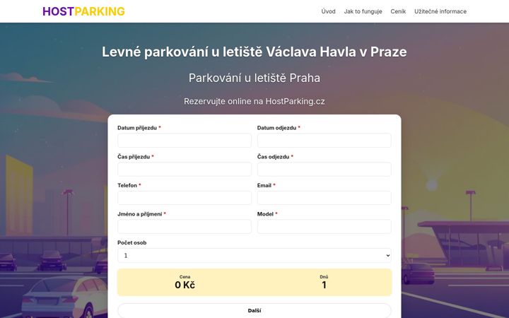Screenshot of hostparking.cz