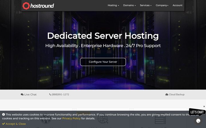 Screenshot of hostround.com
