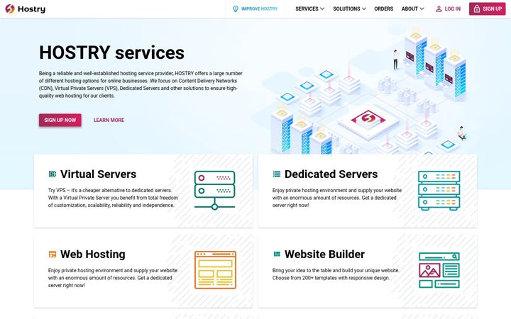 Screenshot of hostry.com