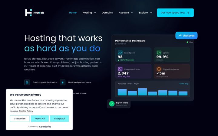 Screenshot of hostsalt.com