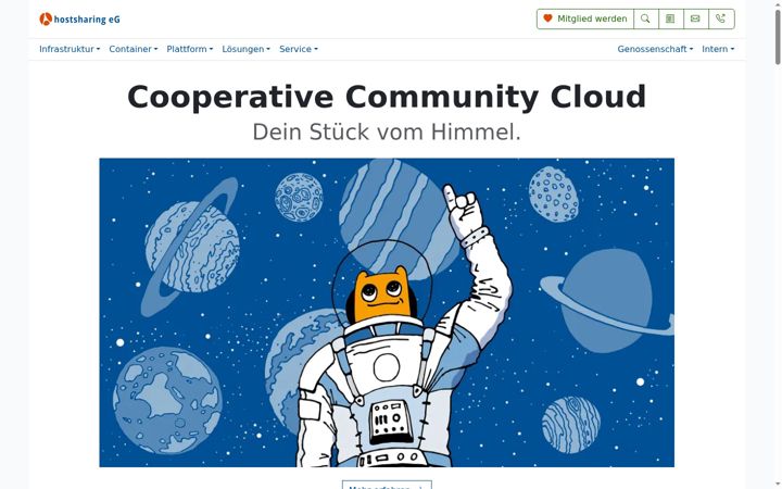 Screenshot di hostsharing.net