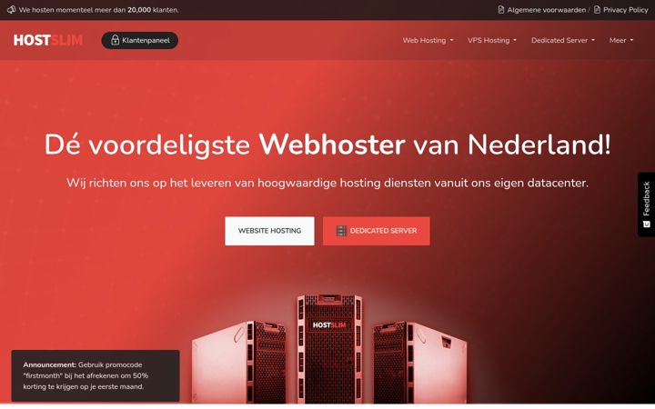 Screenshot του hostslim.nl