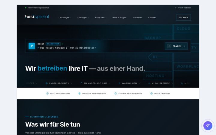 Screenshot of hostspezial.de
