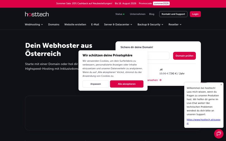 Screenshot di hosttech.at