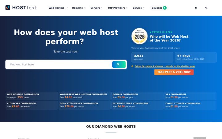 Screenshot of hosttest.co.uk
