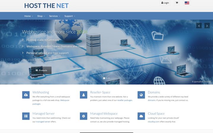 Screenshot of hostthenet.com