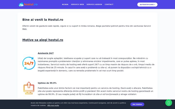 Screenshot of hostul.ro
