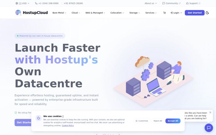 Screenshot of hostupcloud.com
