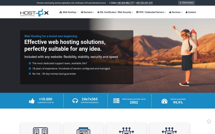 Screenshot of hostx.eu