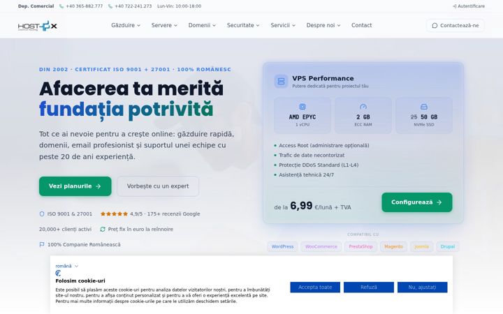 Screenshot of hostx.ro