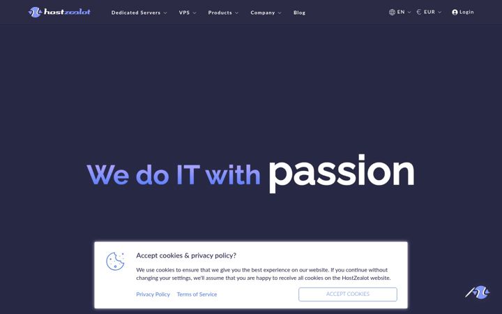 Screenshot του hostzealot.com