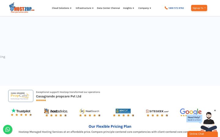 Screenshot of hostzop.com