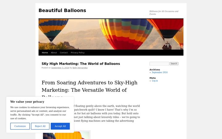 Screenshot of hot-air-balloon-adventure.com