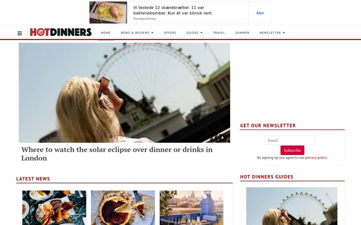 Screenshot of hot-dinners.com