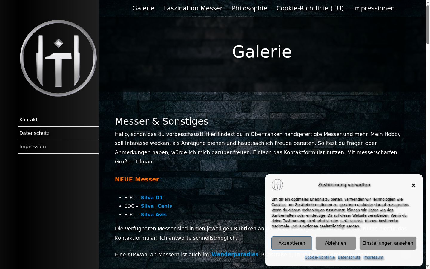 Screenshot of the consent banner shown before any interaction