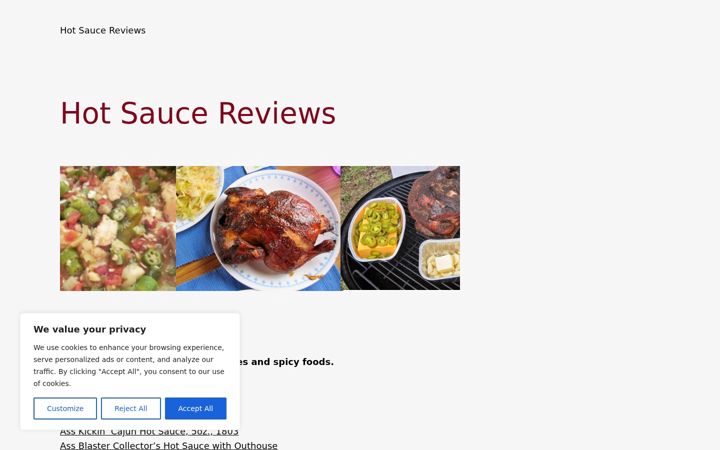 Screenshot of hot-sauce-reviews.com