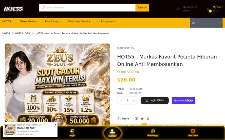 Screenshot of hot55.org