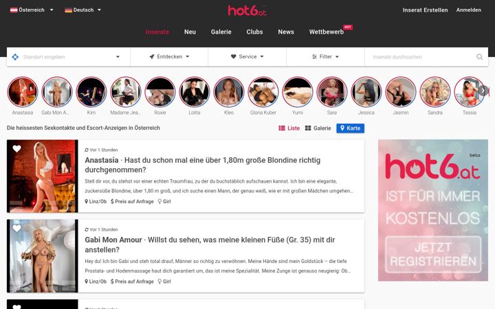 Screenshot of hot6.at