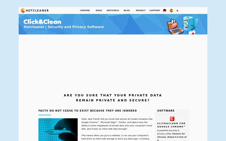 Screenshot of hotcleaner.com