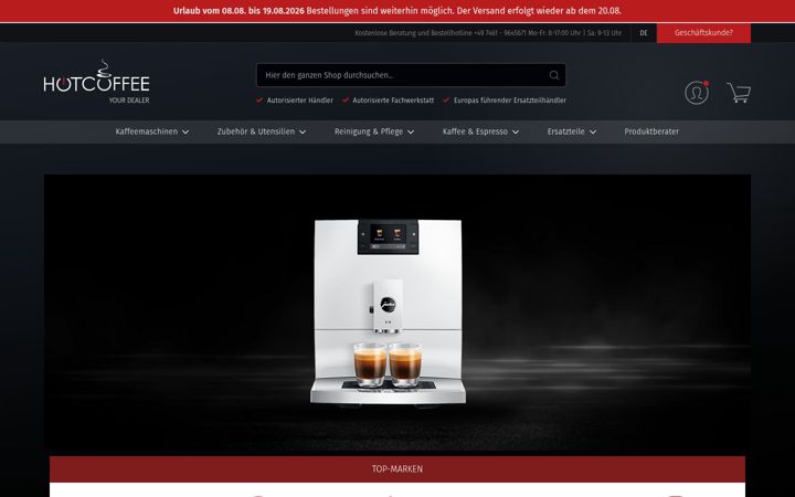 Screenshot of hotcoffee.de