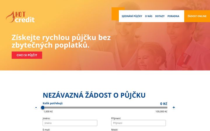 Screenshot of hotcredit.cz