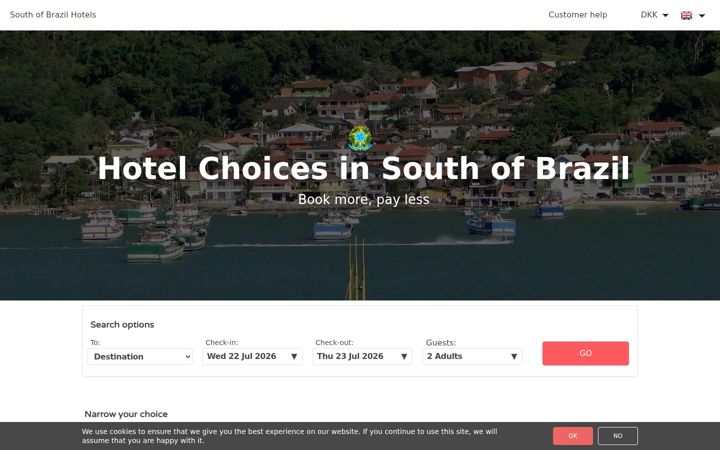 Screenshot of hoteis-em-suldobrasil.com