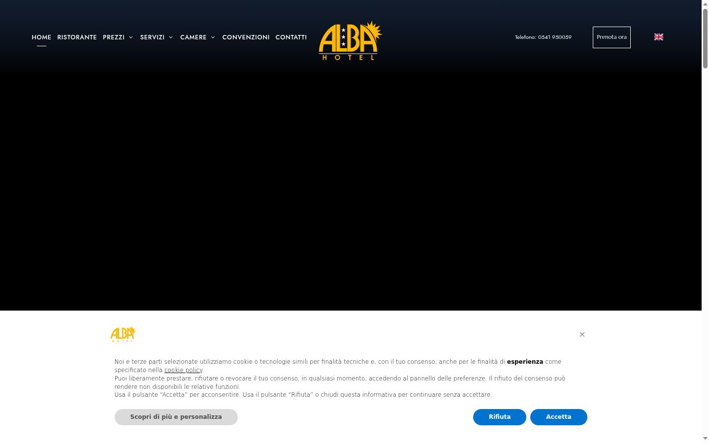 Captura de ecrã do banner de consentimento apresentado antes de qualquer interação