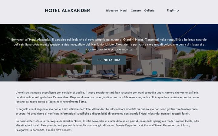 Screenshot of hotel-alexander.eu