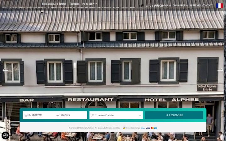 Screenshot of hotel-alphee-bareges.com
