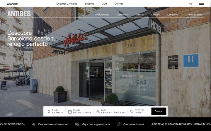 Screenshot of hotel-antibesbarcelona.com