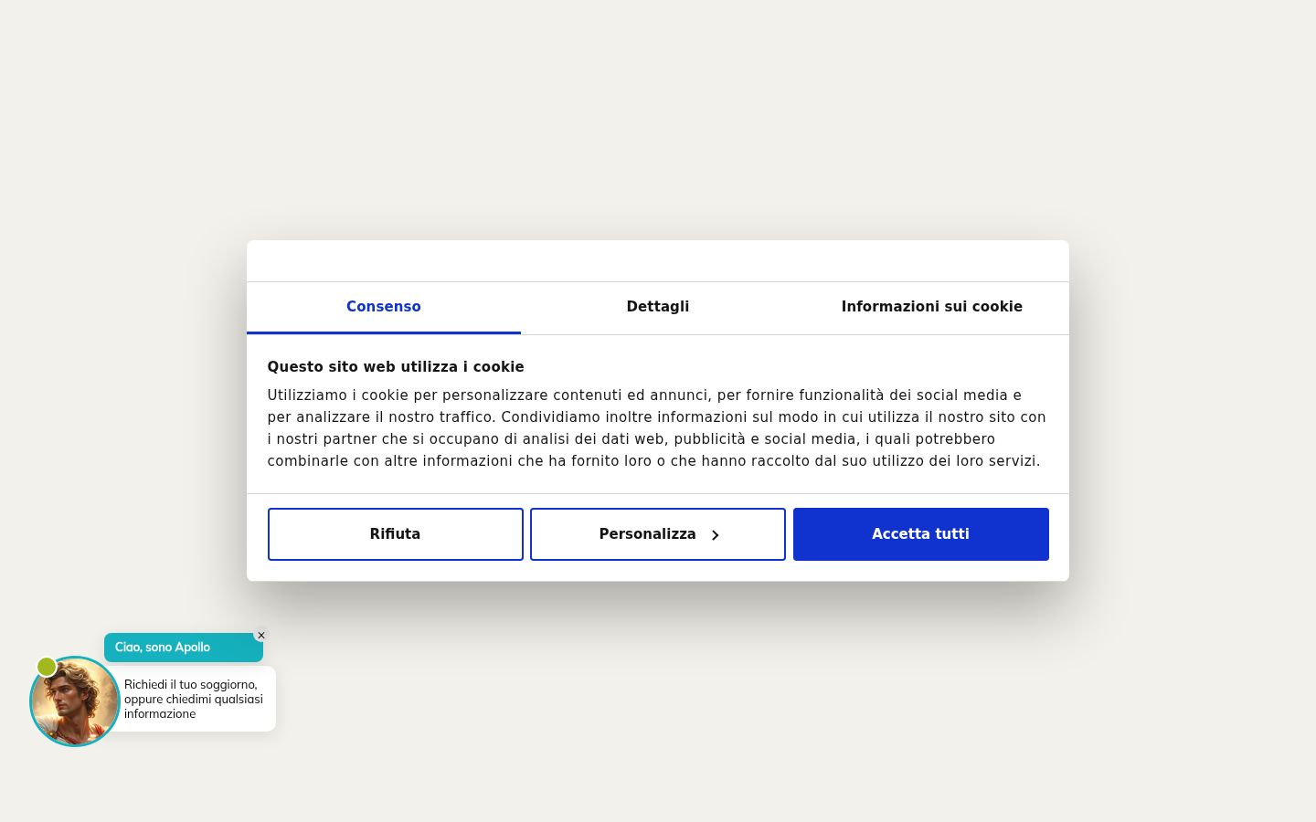 Captura de ecrã do banner de consentimento apresentado antes de qualquer interação