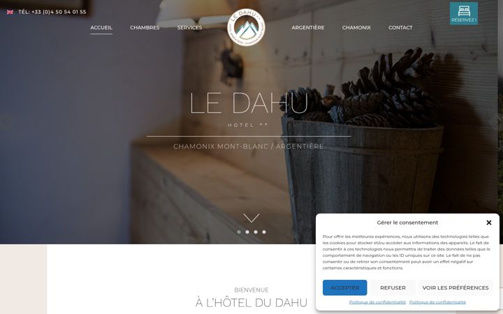 Screenshot of hotel-argentiere.com