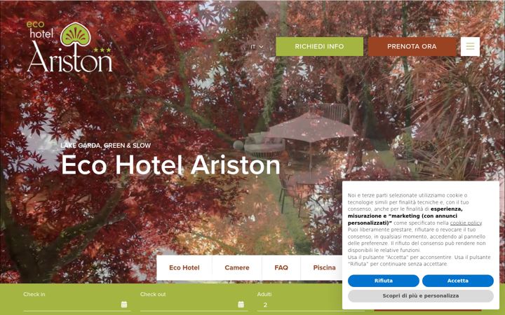 Screenshot of hotel-ariston.net